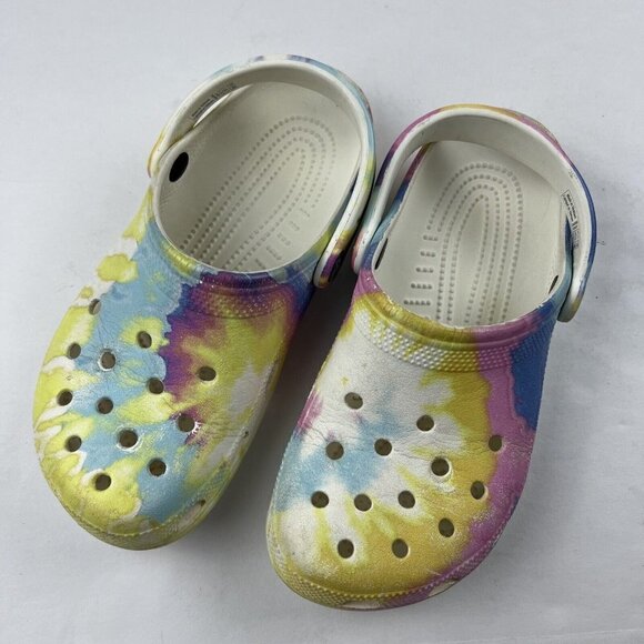 Crocs Classic Tie Dye Slip On Clogs Unisex Size Women 7 Men 5 - Picture 1 of 9